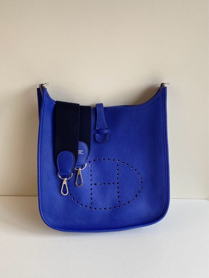 🌈Hermes💙Evelyne 29💙電光藍銀扣🌟99新🌈Epsom皮🌟evelyne29🌟evelyne🌟愛馬仕🌟-1