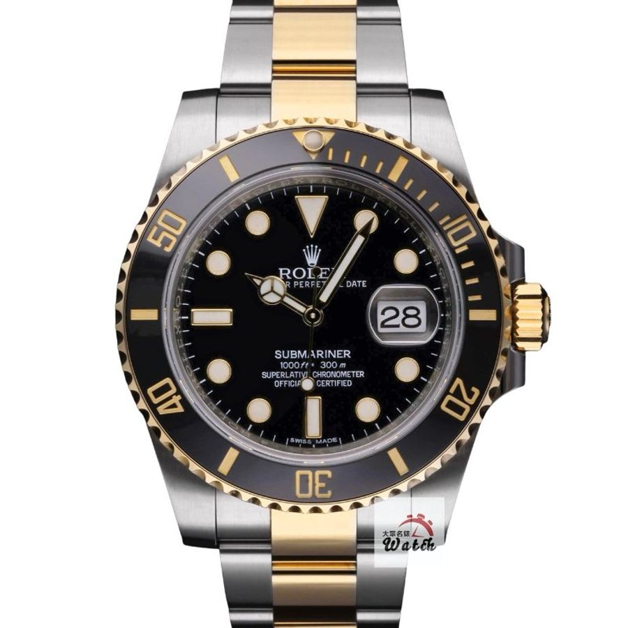 【大眾名錶】ROLEX勞力士116613LN Submariner潛航者 2019/10 半金黑水鬼 陶瓷圈 錶徑40mm 自動上鍊 大眾名錶G360-0