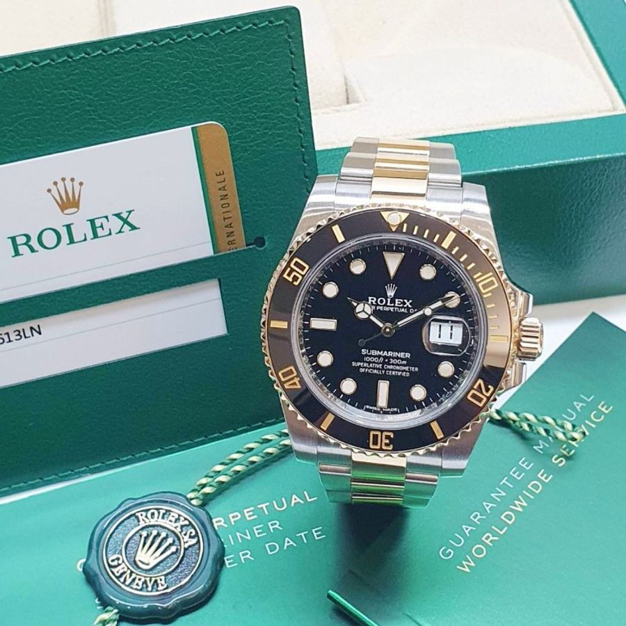 【大眾名錶】ROLEX勞力士116613LN Submariner潛航者 2019/10 半金黑水鬼 陶瓷圈 錶徑40mm 自動上鍊 大眾名錶G360-2