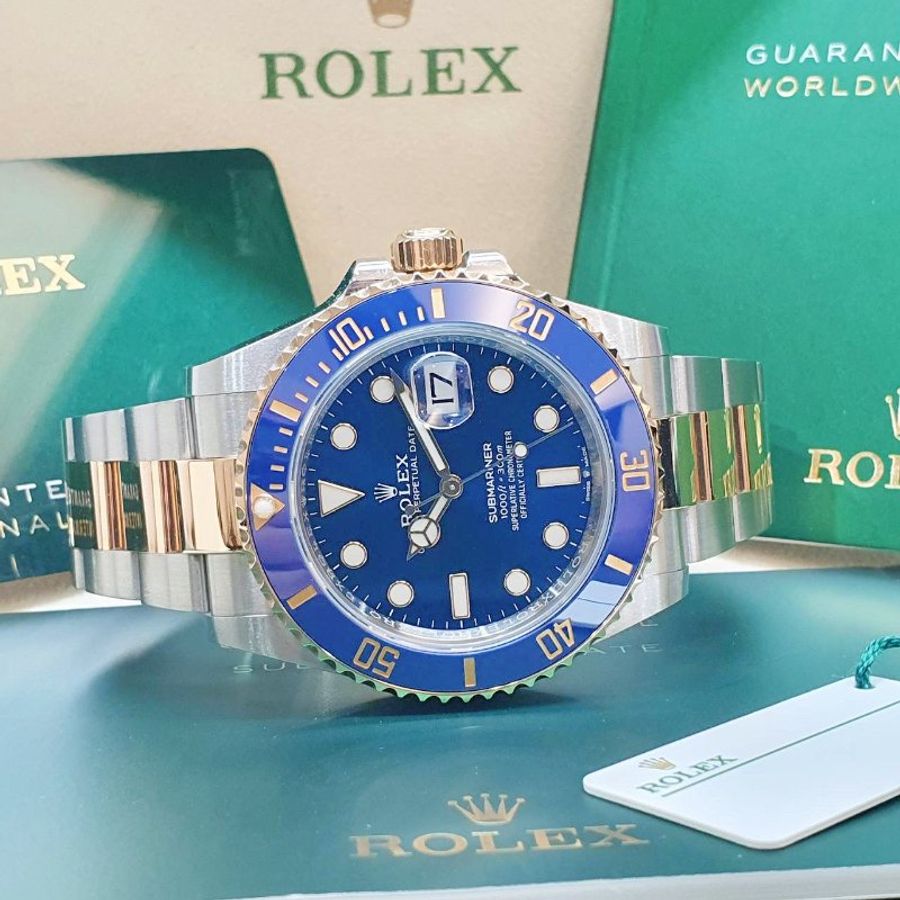 【大眾名錶】ROLEX 勞力士 126613LB Submarine 潛航者2024/01 全配件 新款 半金藍水鬼 錶徑41mm 自動上鍊 大眾名錶B1474-4