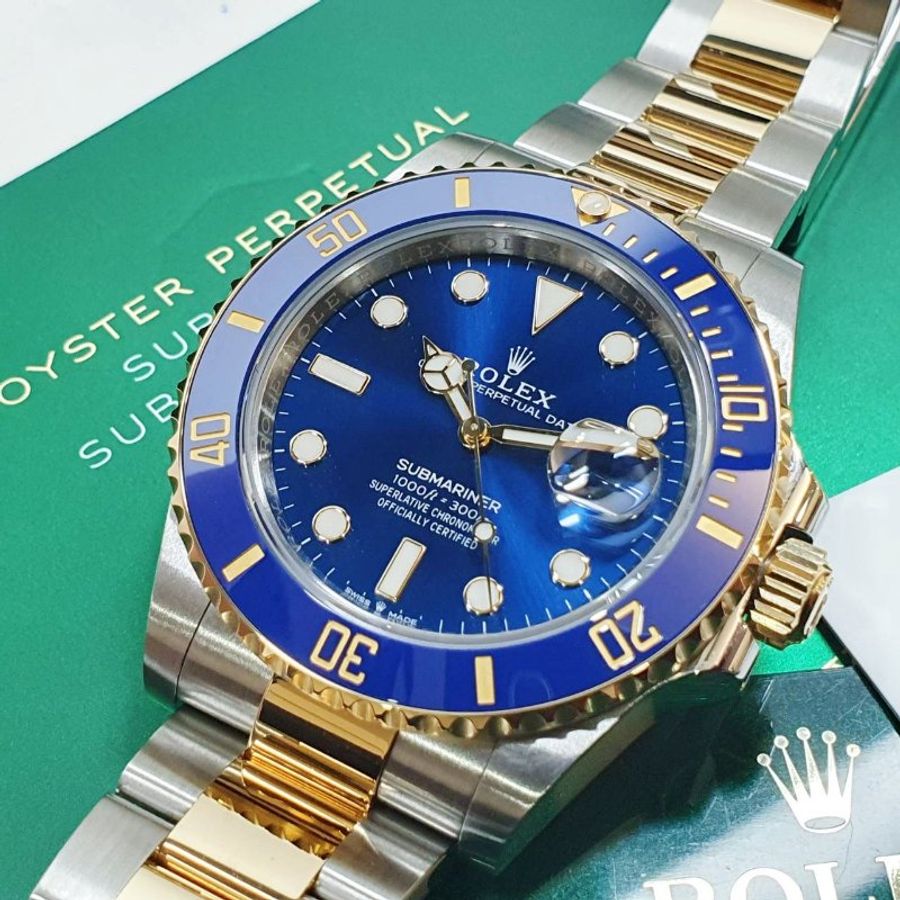 【大眾名錶】ROLEX 勞力士 126613LB Submarine 潛航者2024/01 全配件 新款 半金藍水鬼 錶徑41mm 自動上鍊 大眾名錶B1474-5