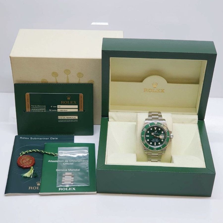 【大眾名錶】ROLEX 勞力士 116610LV 潛航者 2013/03 絕版停產 綠面綠水鬼 錶徑40mm 自動上鍊 大眾名錶G362-9