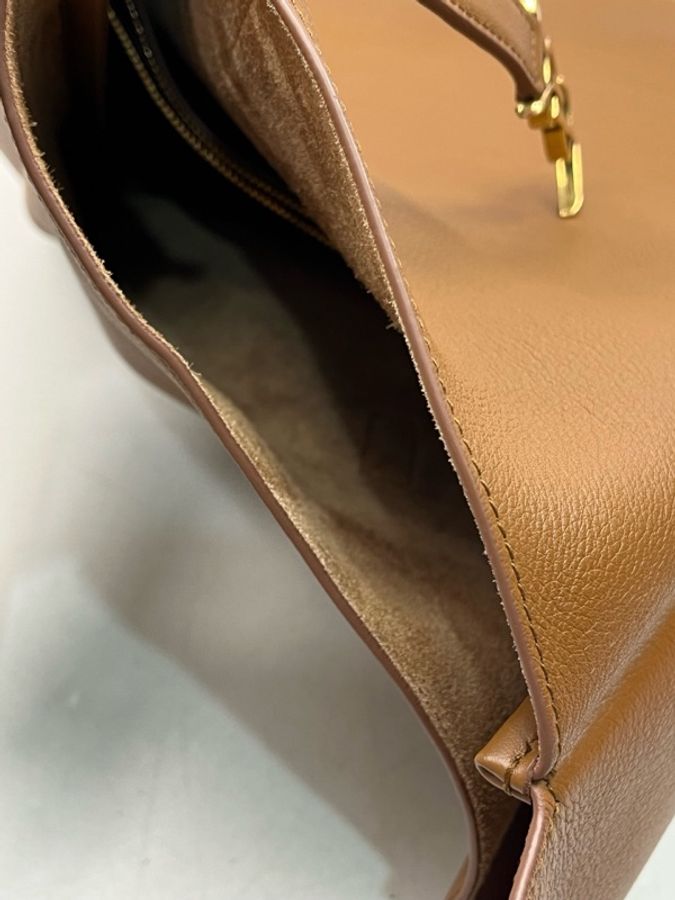YSL 聖羅蘭 hobo水桶包大號 棕色 尺寸:長30cm 寬13cm 高31cm。-12