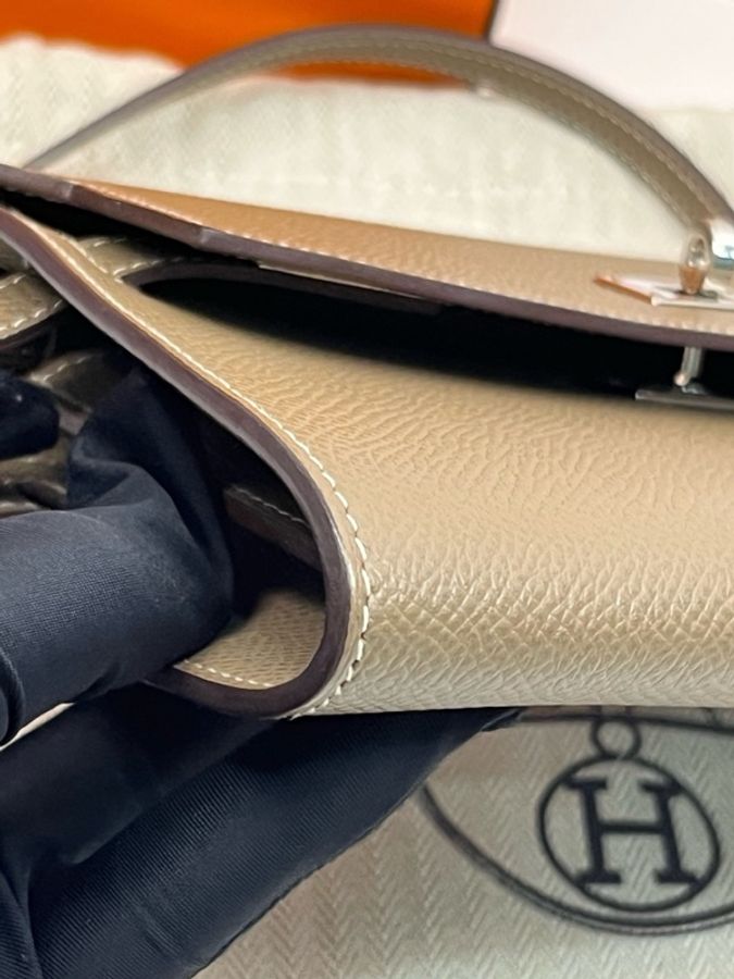 Hermes愛馬仕 Kelly to go 大象灰銀扣 Togo牛皮 Y刻 尺寸:20×11cm。-7