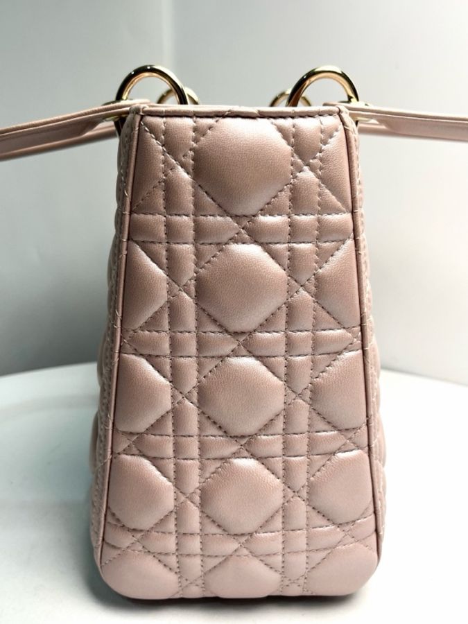 Dior 迪奧 戴妃五格 珠光粉色羊皮金扣 尺寸:底長24釐米。-3