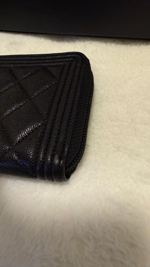 Chanel boy荔枝皮 銀扣長夾 ㄇ字拉鏈款-2