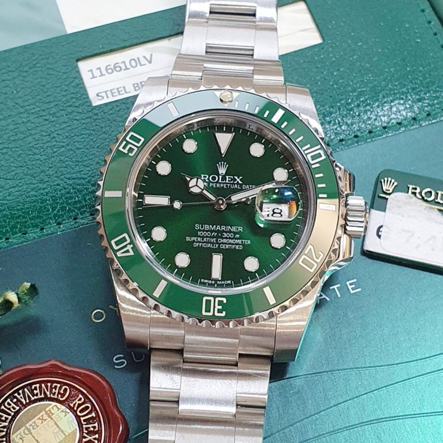 【大眾名錶】ROLEX 勞力士116610LV Submariner潛航者 2014/09全配件 停產保值款 綠面綠水鬼 錶徑40mm 大眾名錶G363-5