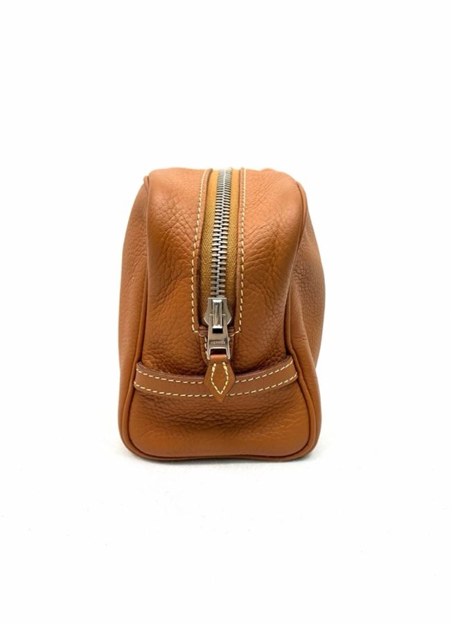 Hermes 愛馬仕 系列:手拿包 洗漱包 男女同款金棕銀扣 TC皮 框L刻 尺寸:底長19cm。-2