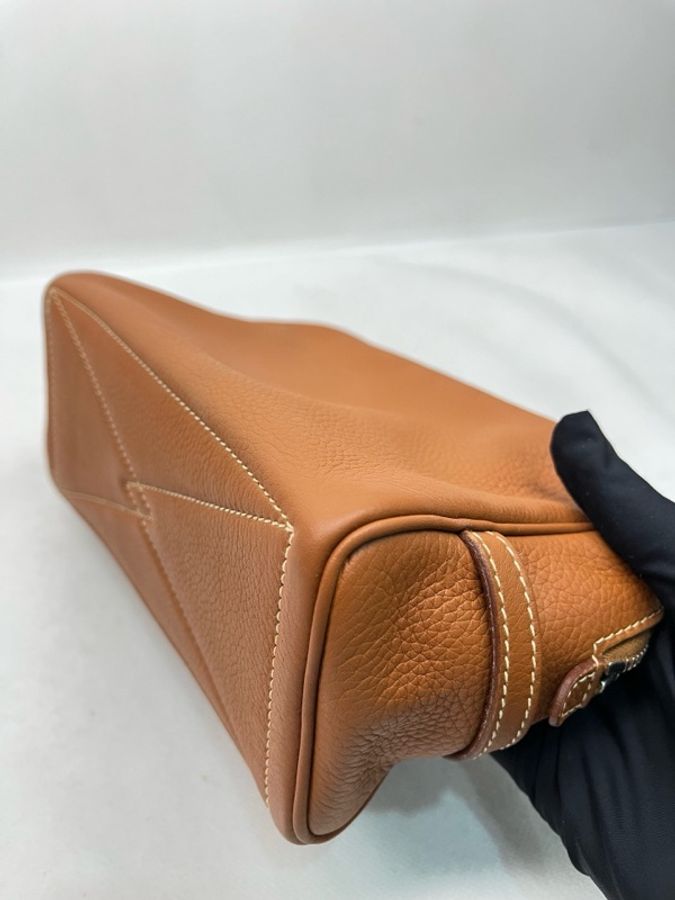 Hermes 愛馬仕 系列:手拿包 洗漱包 男女同款金棕銀扣 TC皮 框L刻 尺寸:底長19cm。-6