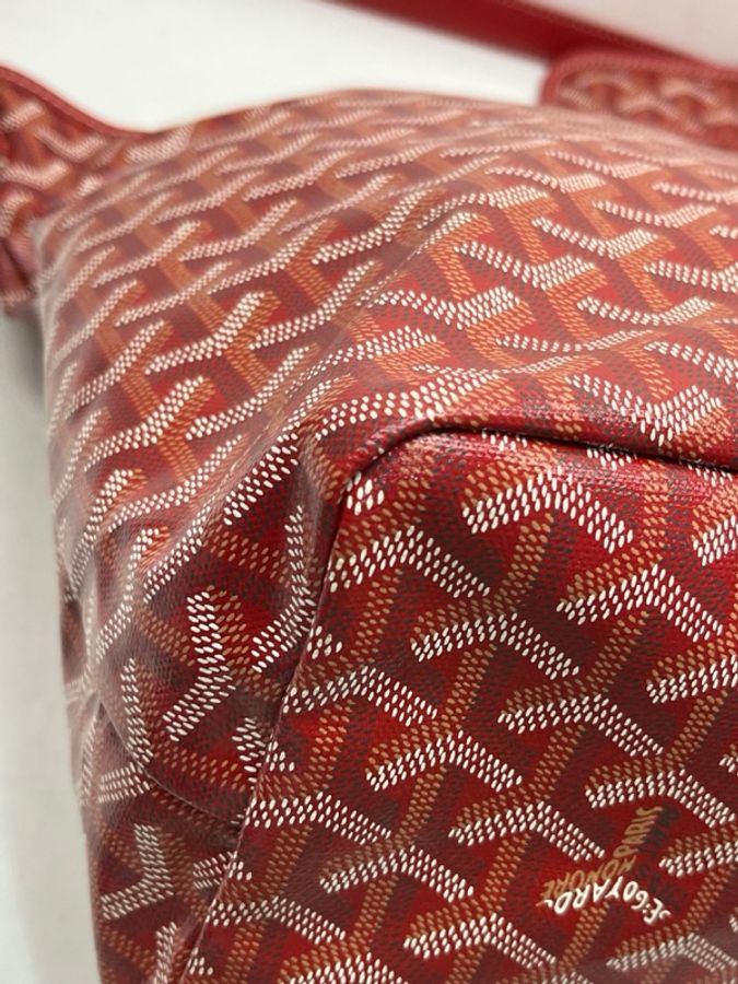 Goyard/戈雅 hobo腋下包 紅色老花 25 年尺寸:32×30-5