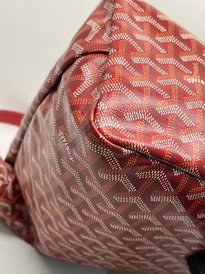 Goyard/戈雅 hobo腋下包 紅色老花 25 年尺寸:32×30-6