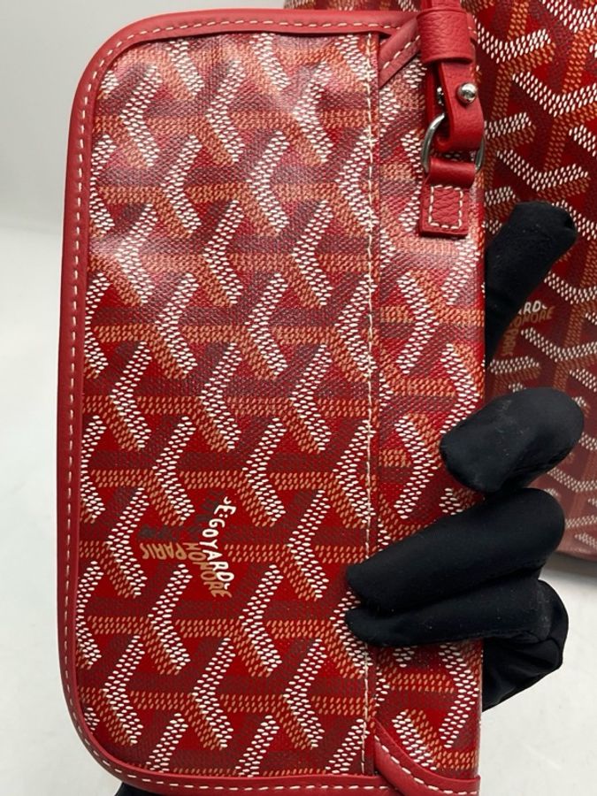 Goyard/戈雅 hobo腋下包 紅色老花 25 年尺寸:32×30-17
