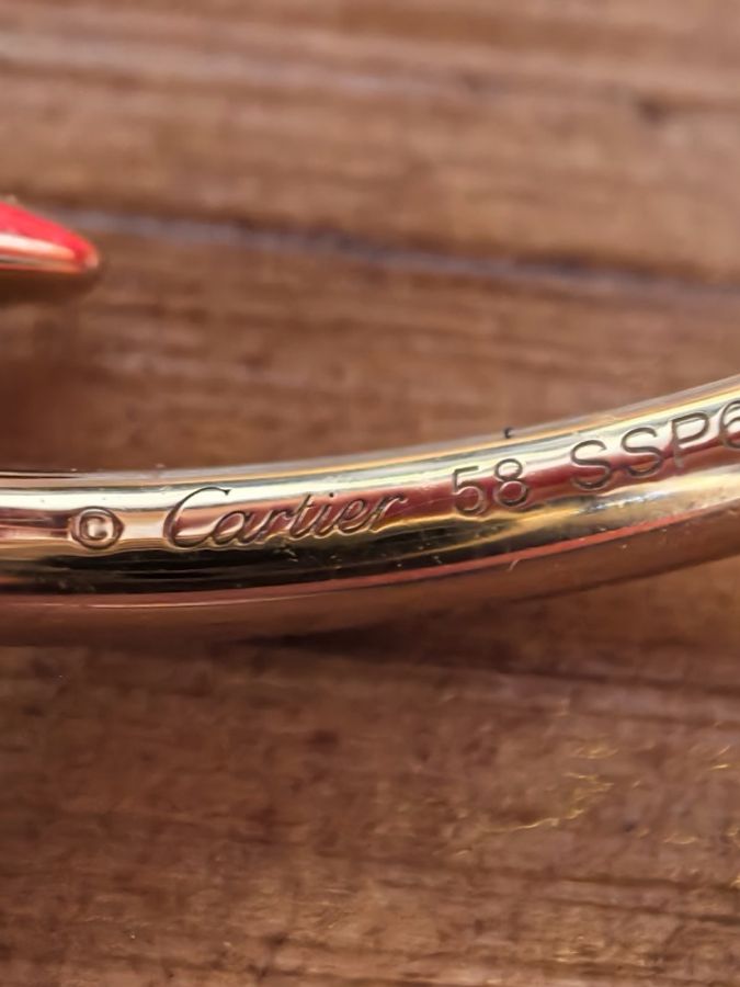 Cartier 卡地亞 釘子 戒指 玫瑰金 58碼 22年-4