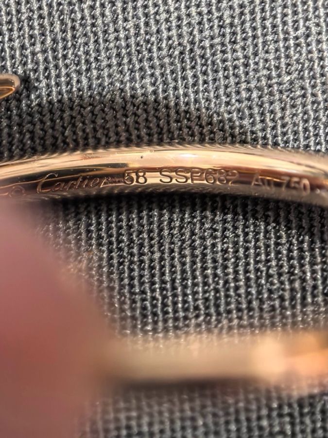 Cartier 卡地亞 釘子 戒指 玫瑰金 58碼 22年-5
