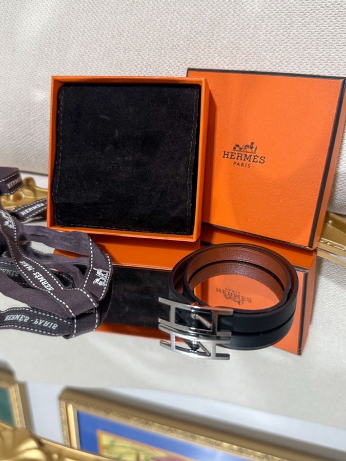 HERMÈS Behapi Double Tour 雙圈手環 black /Gold-6