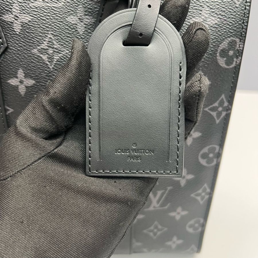 LV路易威登 黑色老花Sac Plat Cross Bag琴譜包 芯片款-7