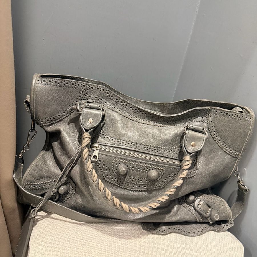Balenciaga 巴黎世家 機車包 深灰-3