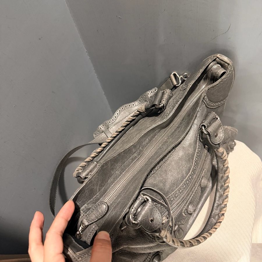 Balenciaga 巴黎世家 機車包 深灰-10