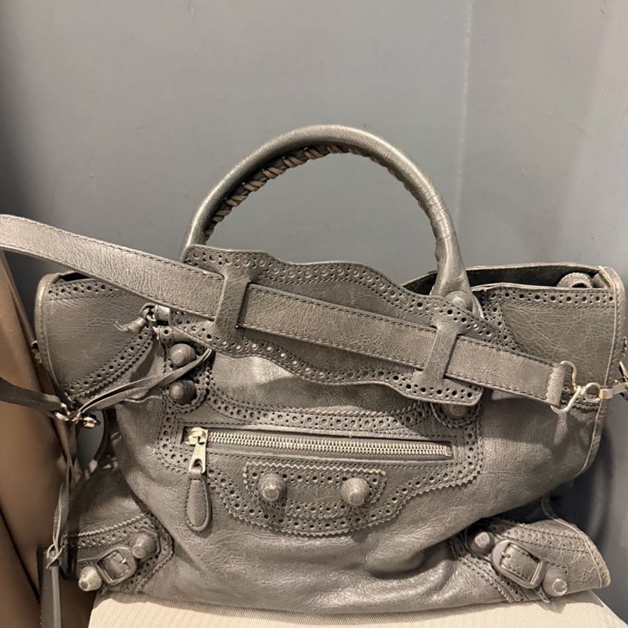 Balenciaga 巴黎世家 機車包 深灰-16