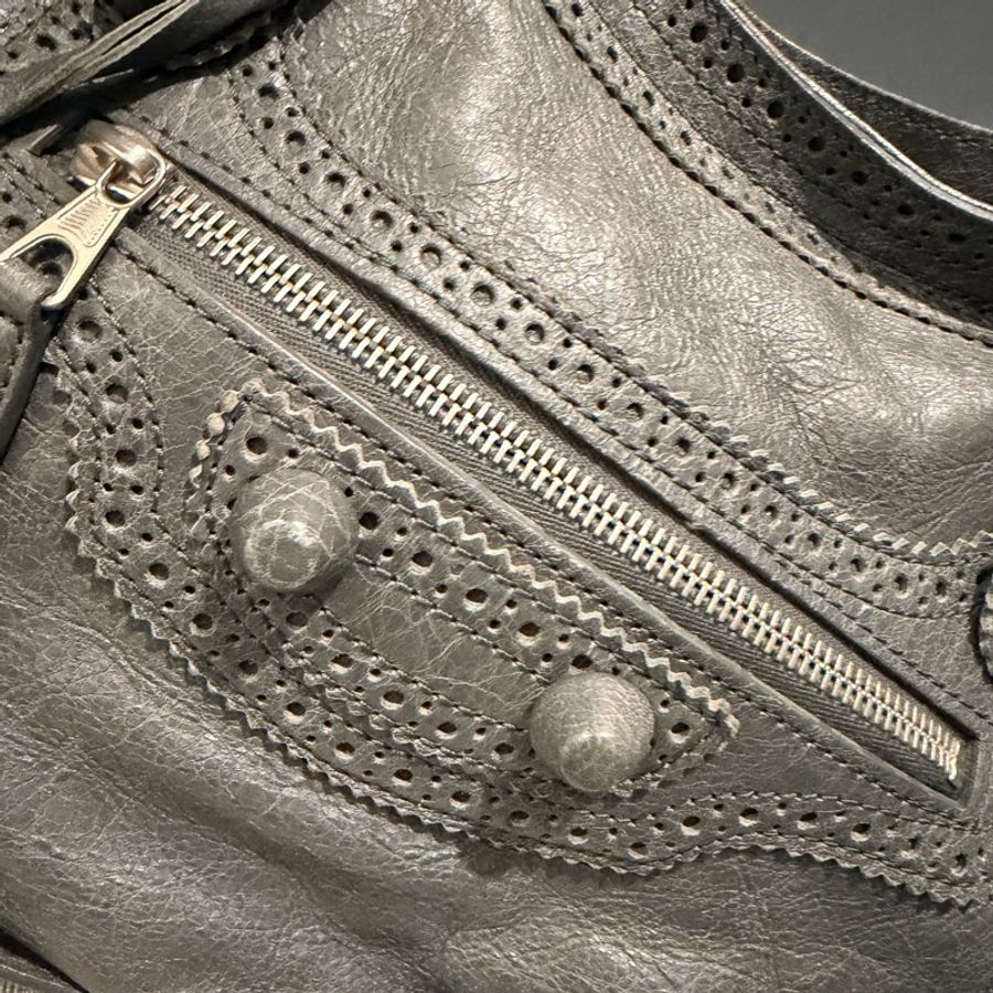 Balenciaga 巴黎世家 機車包 深灰-17