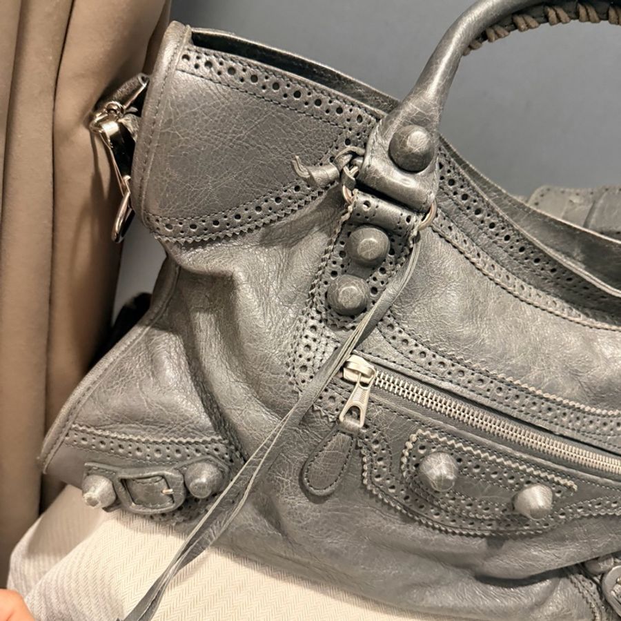 Balenciaga 巴黎世家 機車包 深灰-18