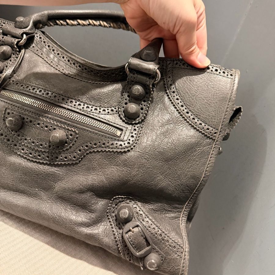 Balenciaga 巴黎世家 機車包 深灰-19