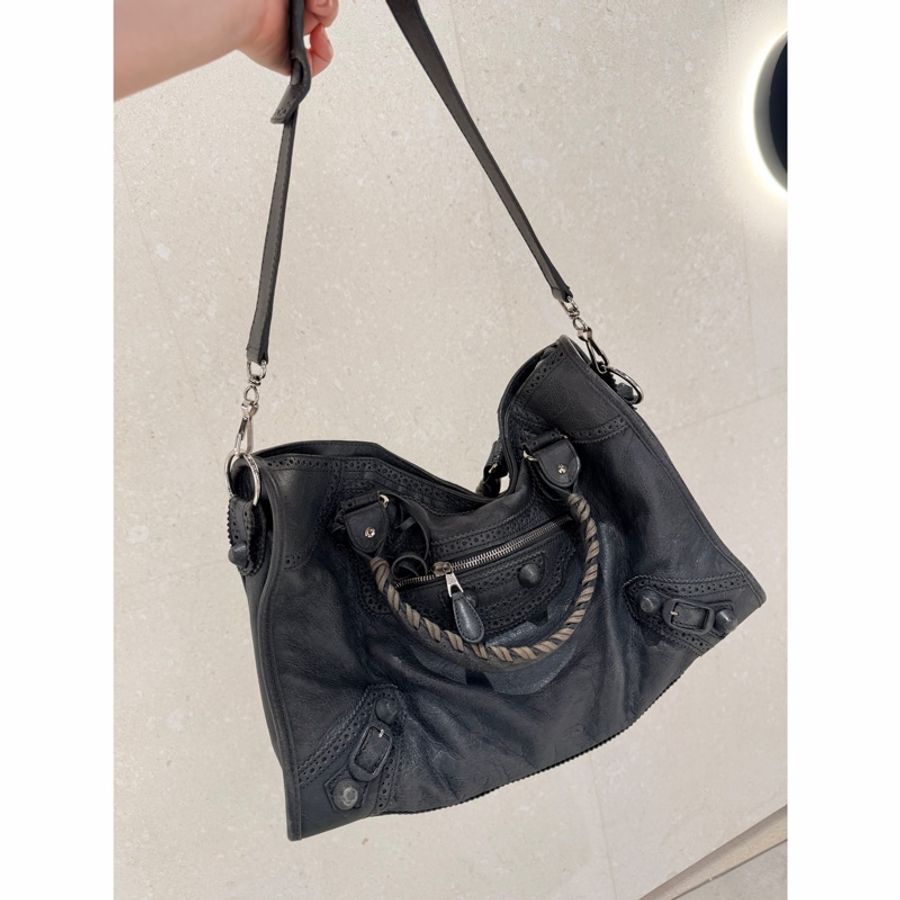 Balenciaga 巴黎世家 機車包 深灰-58