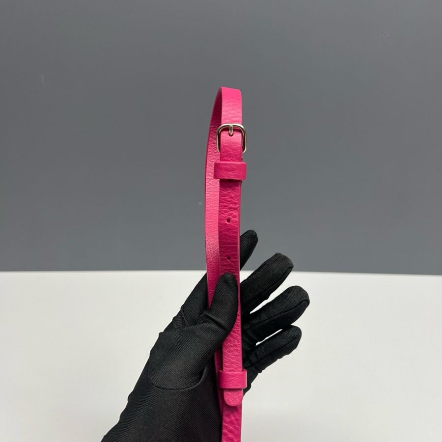 Balenciaga巴黎世家 玫紅色全皮相機包 97新-8