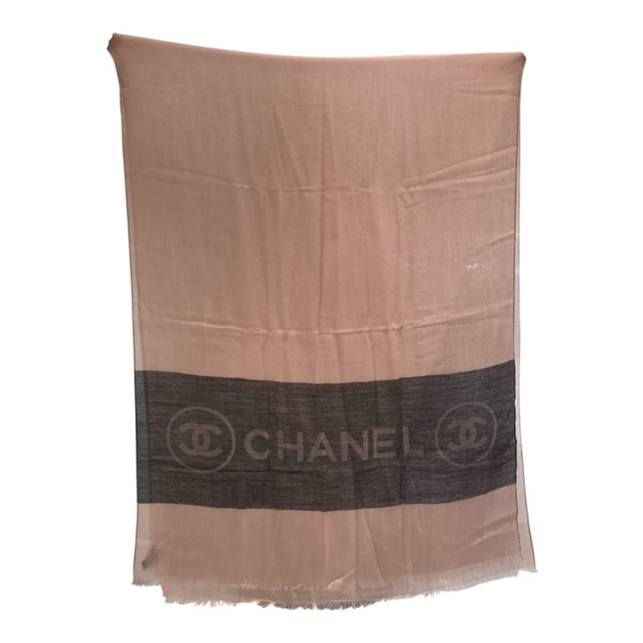 CHANEL 香奈兒 圍巾 披巾 喀什米爾 粉色-1