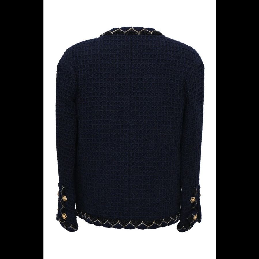 Chanel 15年萨尔茨堡系列秀款蓝色双排扣四口袋外套-4