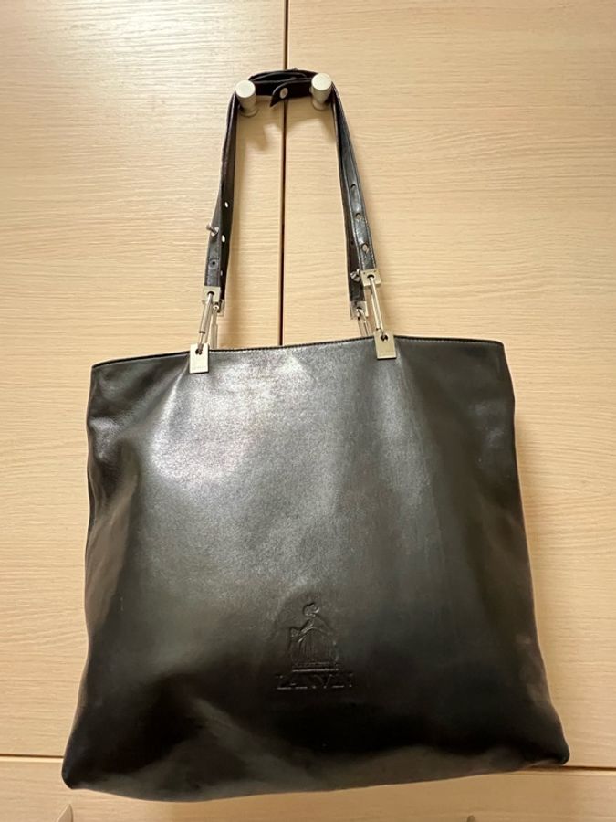 浪凡 LANVIN 黑色小羊皮托特包-0