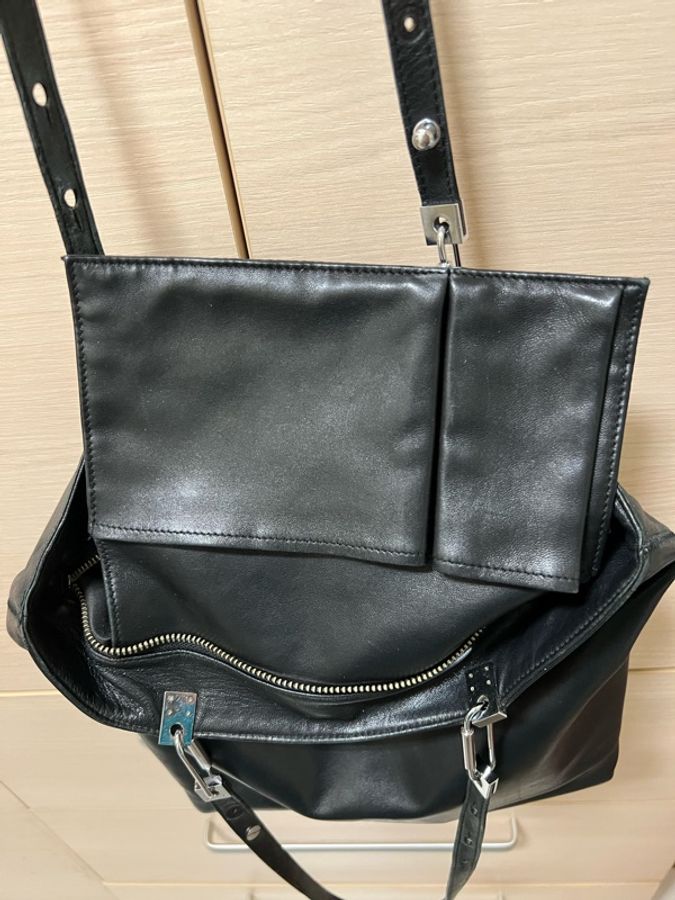 浪凡 LANVIN 黑色小羊皮托特包-9