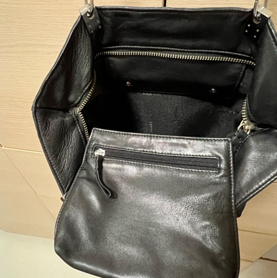 浪凡 LANVIN 黑色小羊皮托特包-10