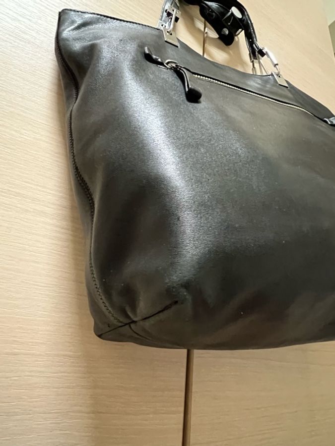 浪凡 LANVIN 黑色小羊皮托特包-14