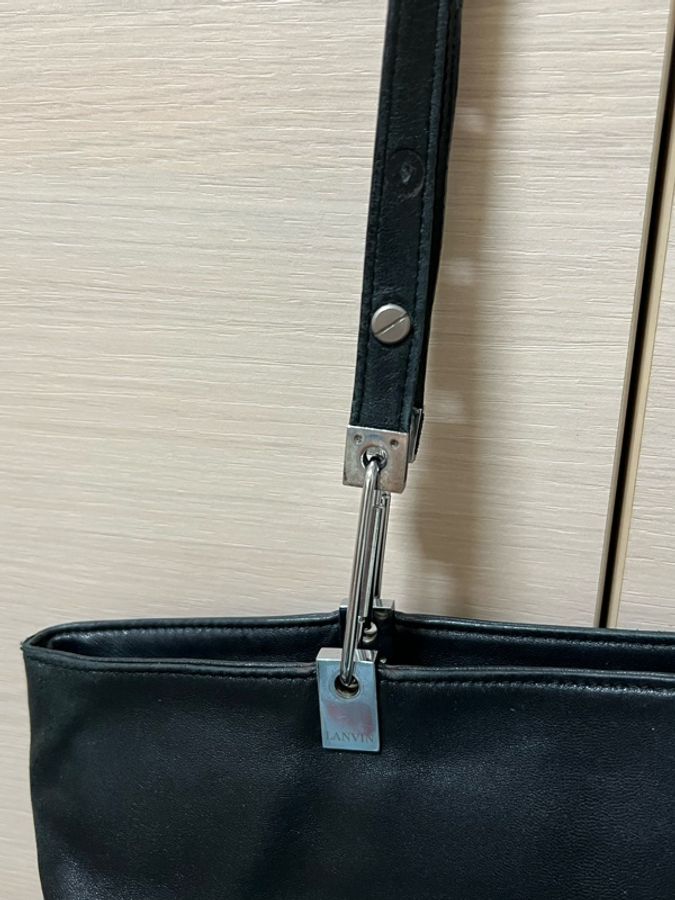 浪凡 LANVIN 黑色小羊皮托特包-21