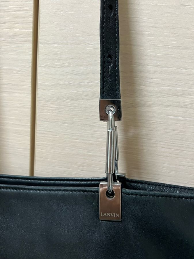 浪凡 LANVIN 黑色小羊皮托特包-22