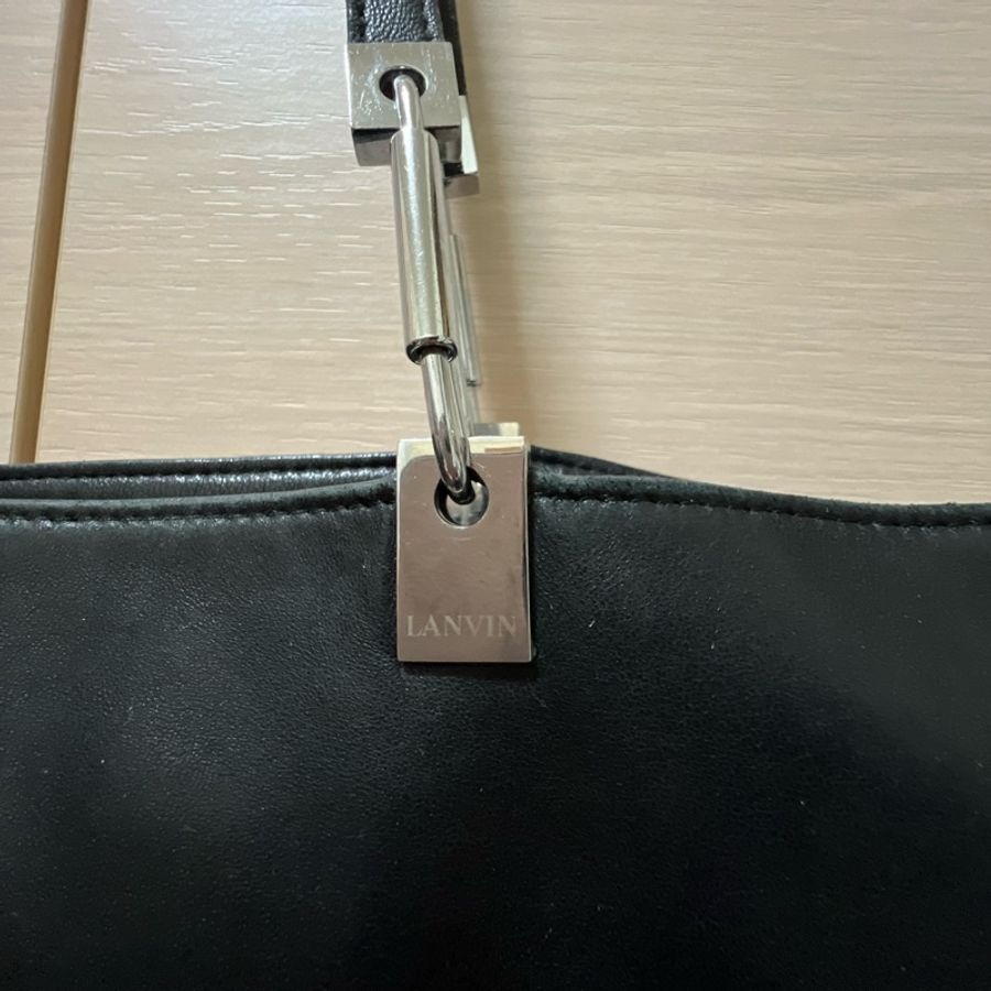 浪凡 LANVIN 黑色小羊皮托特包-24