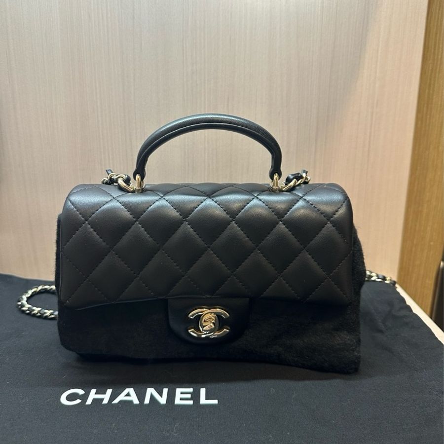 低原價🖤附單據🤍Chanel Mini Classic Handbag with Top Handle Coco 經典迷你手把口蓋包 香奈兒 Black-2