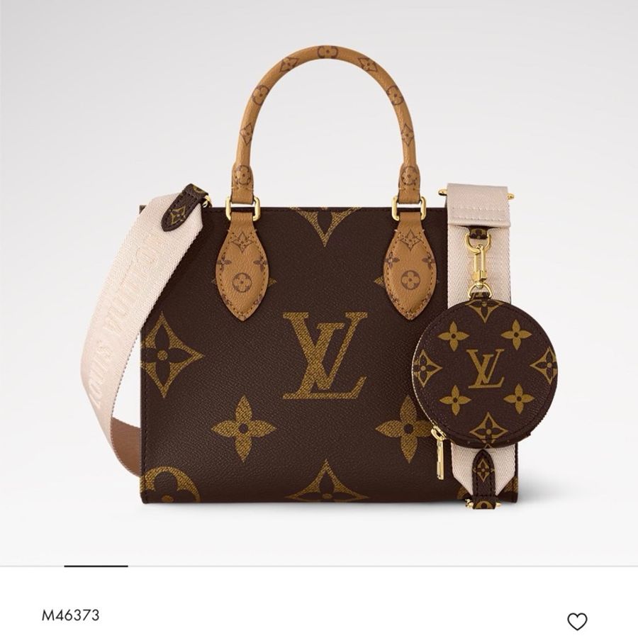 Louis Vuitton OnTheGo PM 老花托特包 經典款 附寬背帶/小圓包 (狀況如圖)-0
