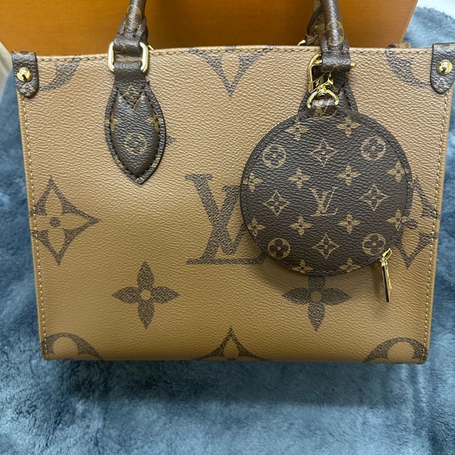 Louis Vuitton OnTheGo PM 老花托特包 經典款 附寬背帶/小圓包 (狀況如圖)-2