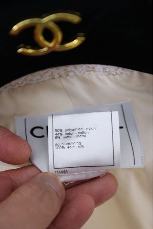 Chanel 01年金丝雪花链条滚边外套-14