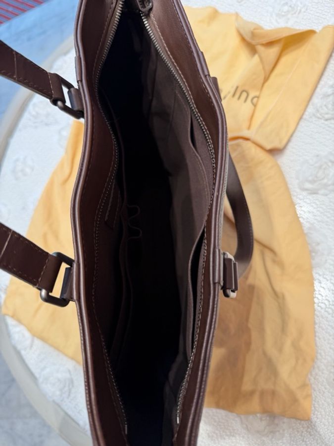 Louis Vuitton 路易威登 咖啡色全皮棋盤格托特包商務包公文包 電腦包尺寸:36×35-4