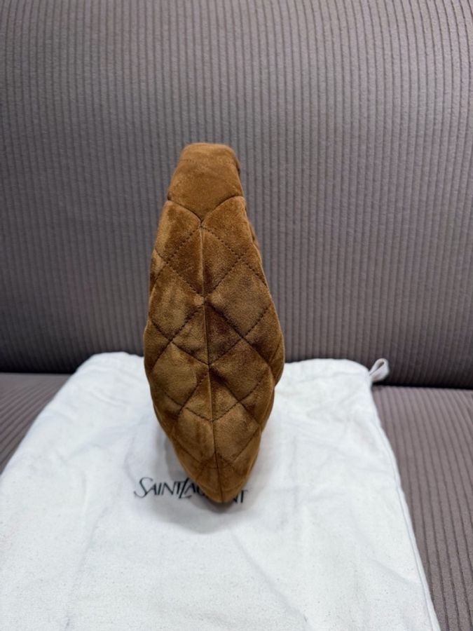 YSL聖羅蘭Icare hobo手提包,焦糖色絨面-2