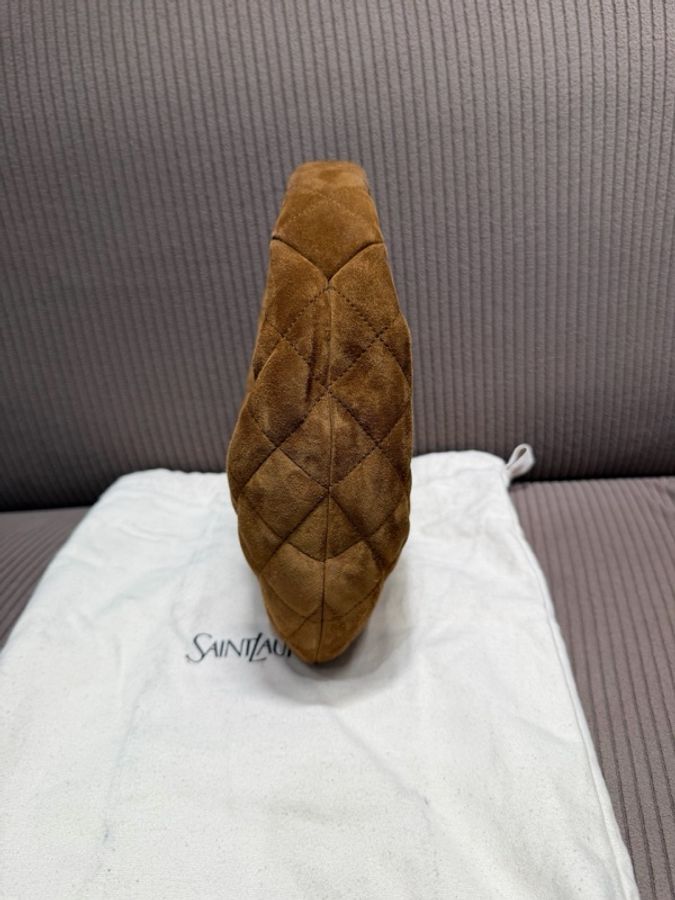 YSL聖羅蘭Icare hobo手提包,焦糖色絨面-4