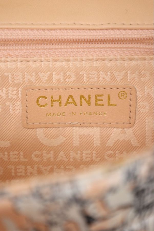 Chanel 8开缎面涂鸦丝带冰格腋下包手提包cf单肩包-8