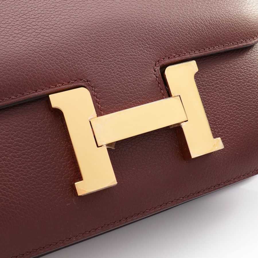 HERMES 愛馬仕 Constance Ⅲ Mini 肩背包 爾多紅 牛皮Evercolor D刻 金釦-6