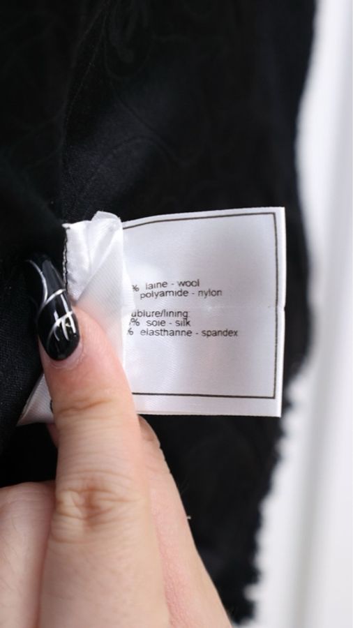 Chanel 03年黑色花边领滚边外套-21