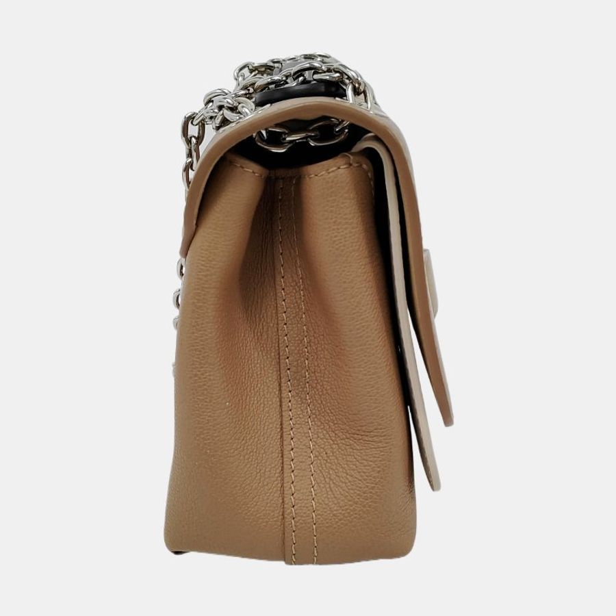 LOUIS VUITTON 棕色牛皮老花壓紋肩揹包-3