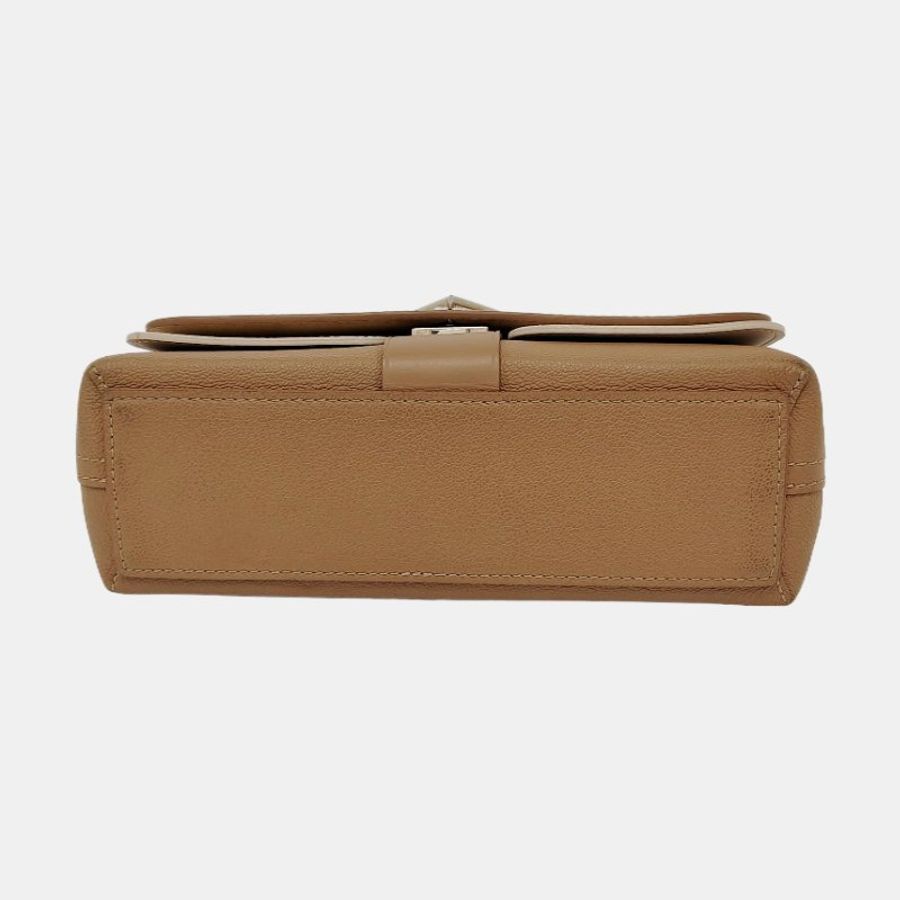 LOUIS VUITTON 棕色牛皮老花壓紋肩揹包-5