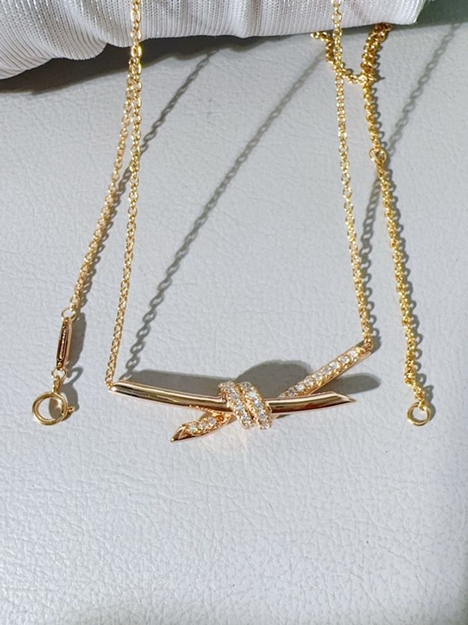 Tiffany & Co. 蒂芙尼 Knot系列 繩結項鍊,大號-4